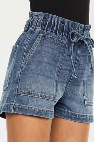 Drawstring Denim Shorts by KANCAN