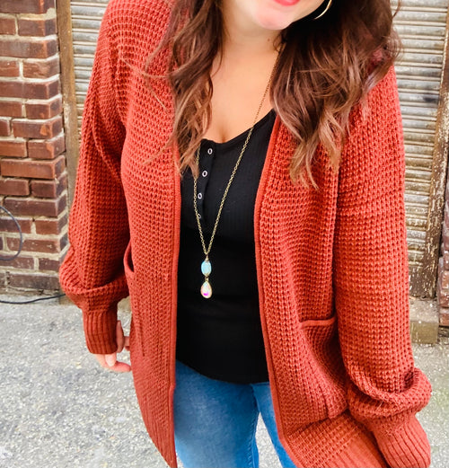 Winnie Waffle Knit Cardigan