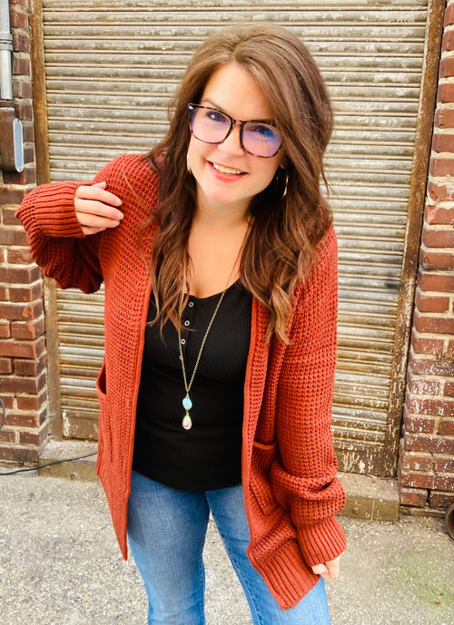 Winnie Waffle Knit Cardigan