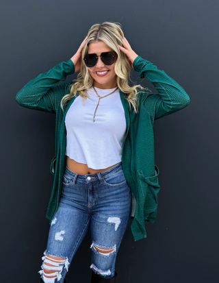 Hunter Green Lola Cardigan