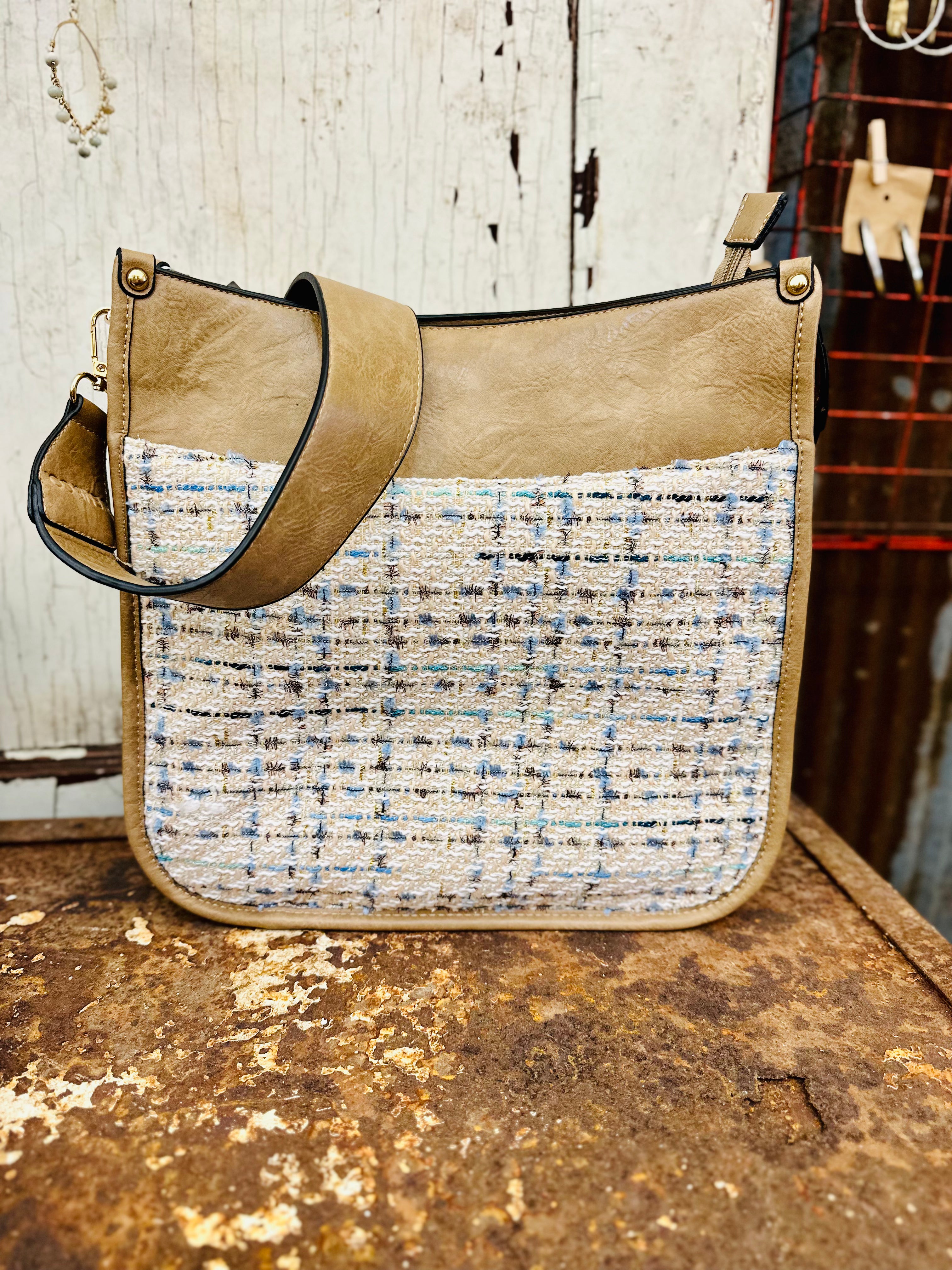 Chloe Tweed Crossbody w/ Guitar Strap