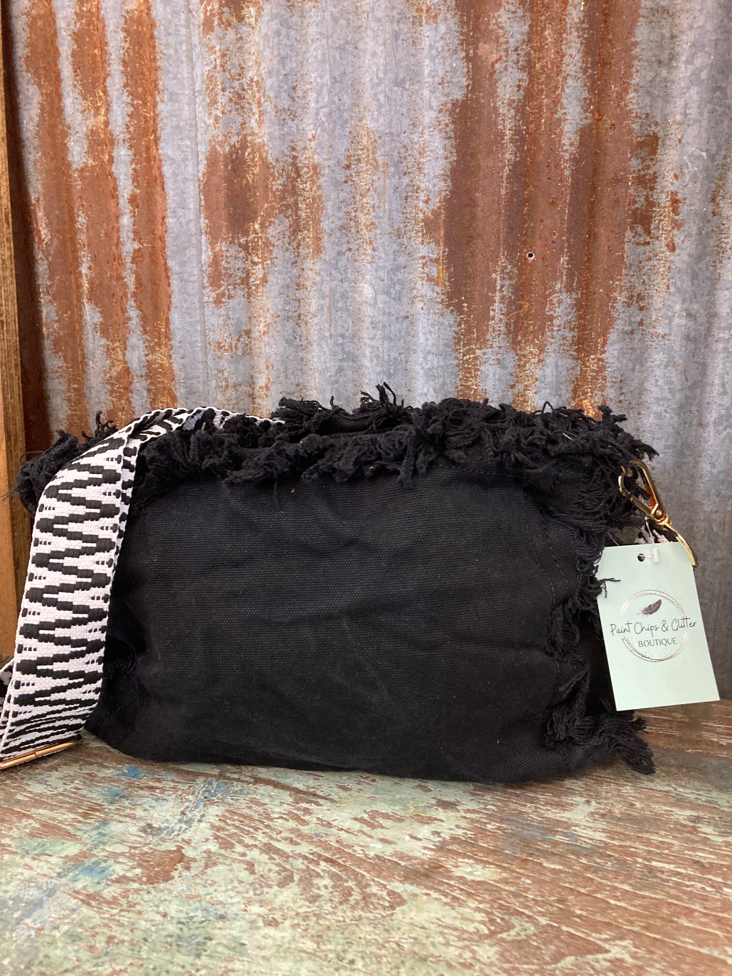 Raw Edge Canvas Crossbody