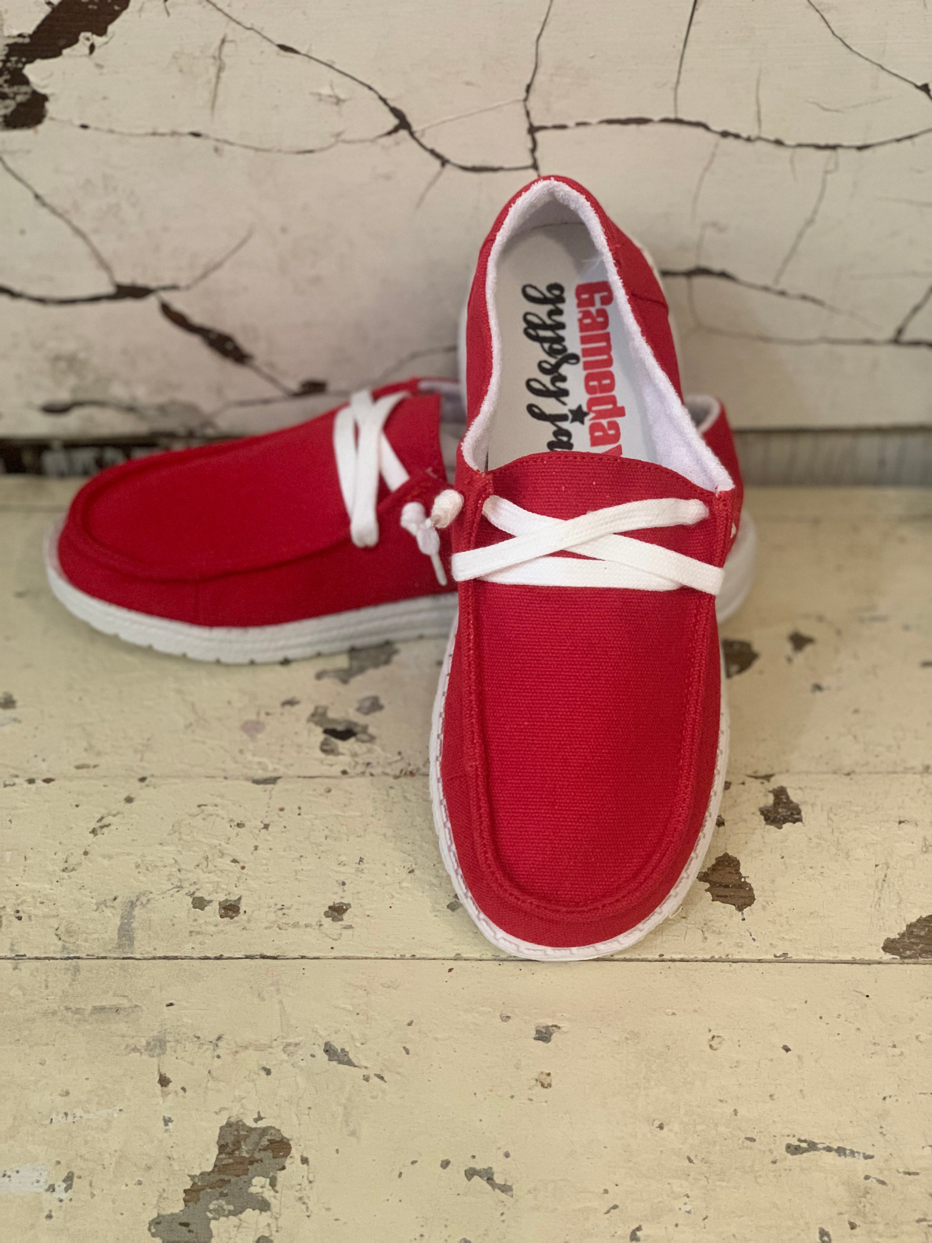 Gypsy Jazz RED Game Day Canvas Shoes