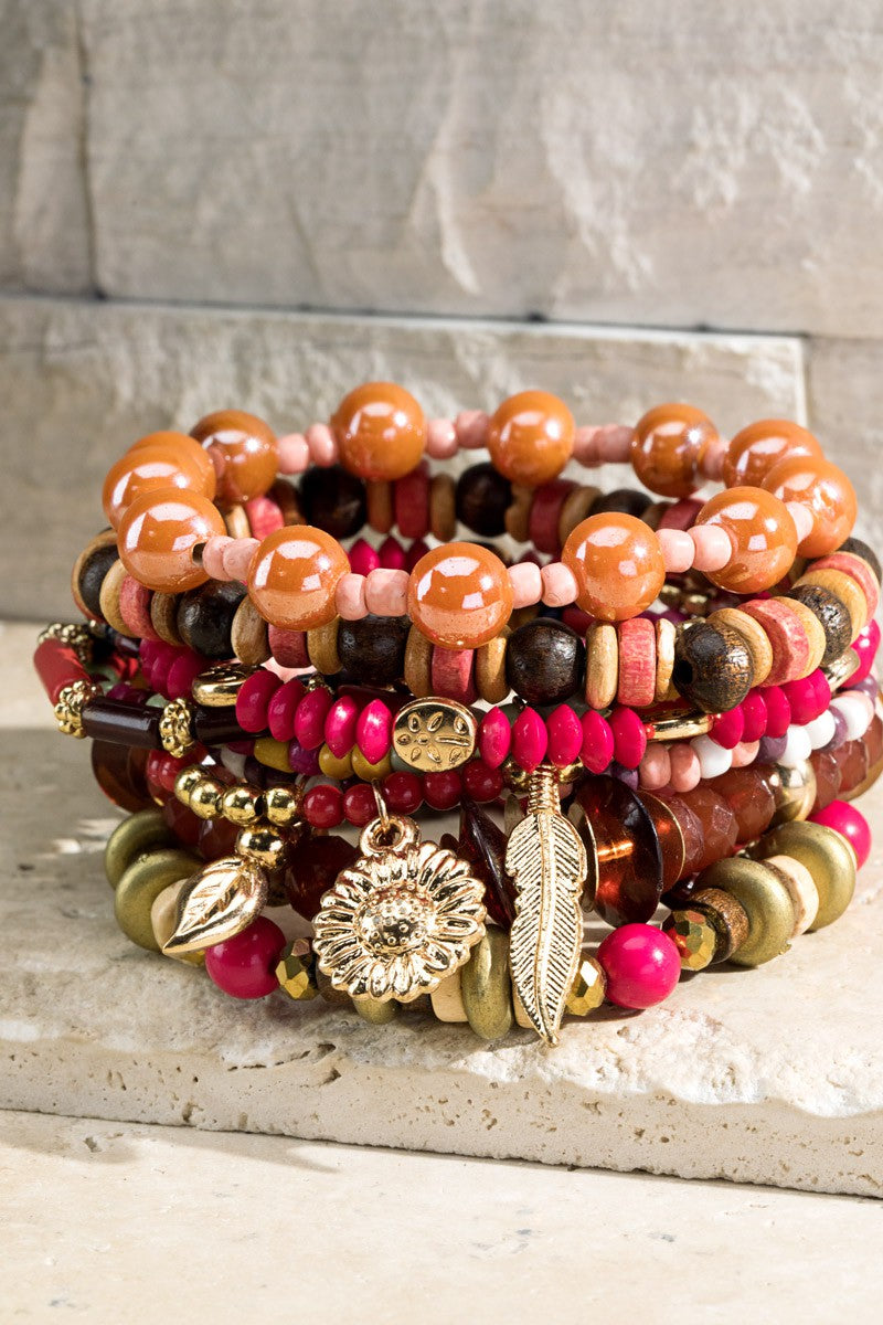 Orange Burst Bracelet Set