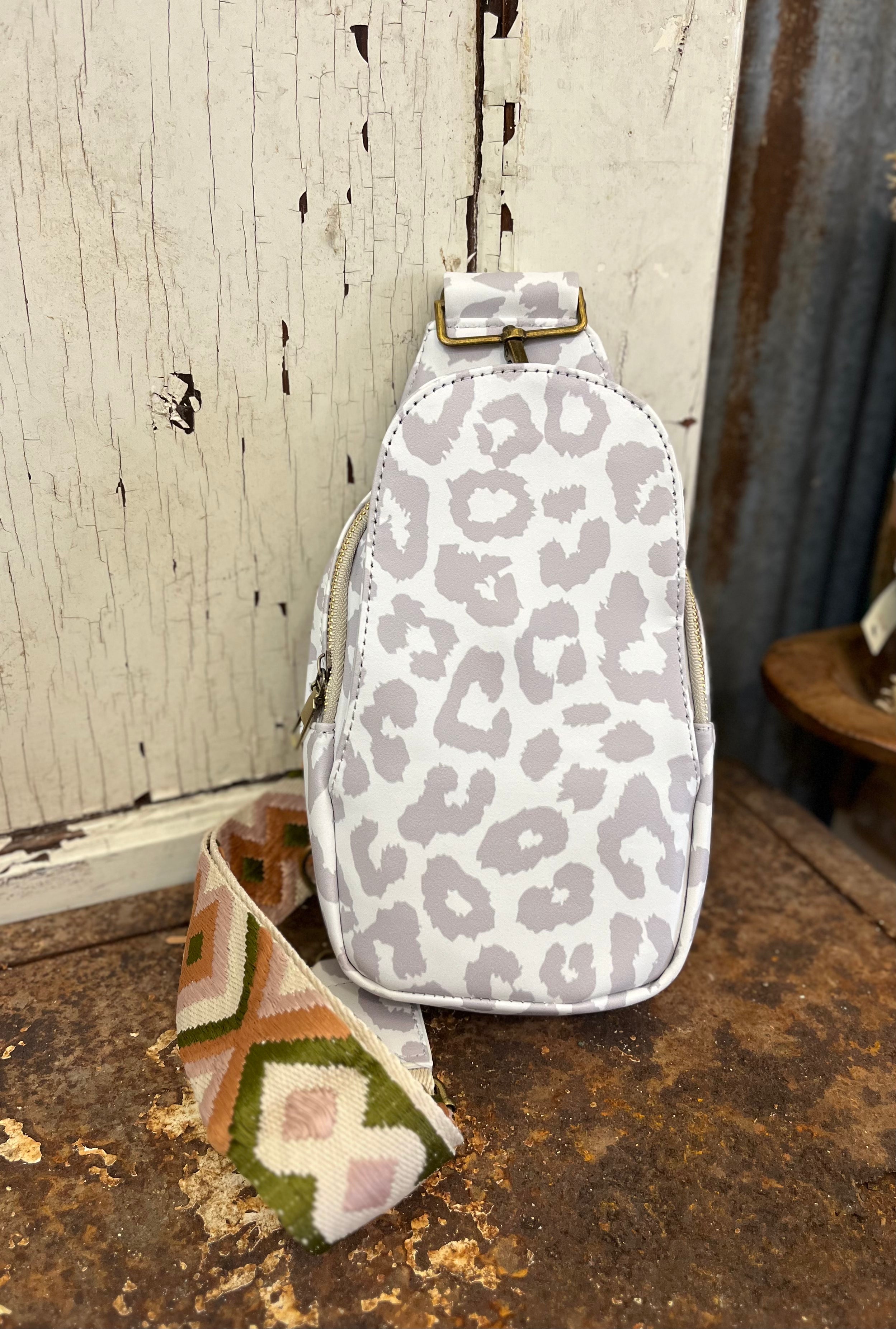 White Leopard Sling Bag