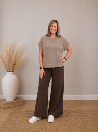 Anna Ribbed Top in Mocha