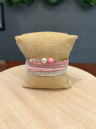 Simple and Sweet Bracelet Set - Pink