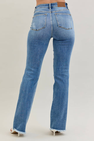 Judy Blue Distressed Fray Hem Boot Cut