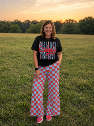 Cardinal Wide Leg Checkered Pants