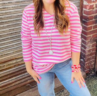 Pink Perfection Striped Sweater