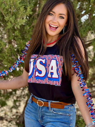 USA Glitter Tee