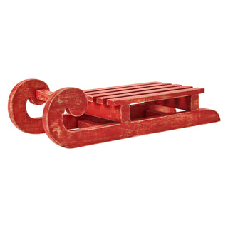 Red Sled Wooden Figurine