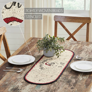 Jolly Ole Santa Jute Oval Table Runner