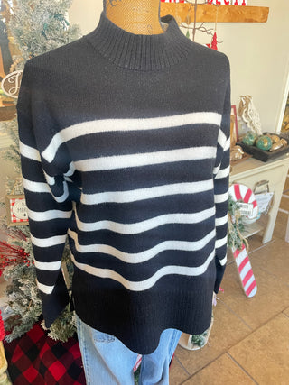 Robin Striped Mock Neck Sweater
