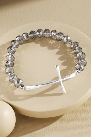 Beaded Cross Stretch Bracelet