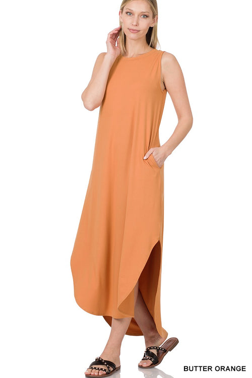 Mia Pocket Dress - Butter Orange