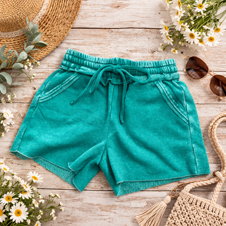 Jenny Drawstring Shorts in Green