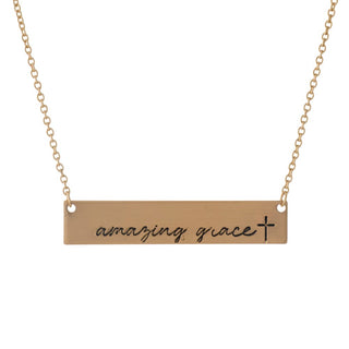 Amazing Grace Bar Necklace