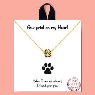 Paw Print Necklace - Gold