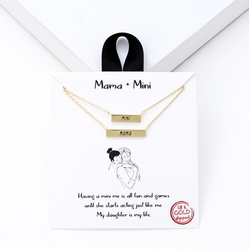 MAMA & MINI Bar Necklace Set