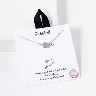 Pickleball Necklace - Silver