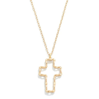 Hammered Cross Necklace