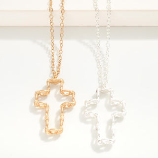 Hammered Cross Necklace