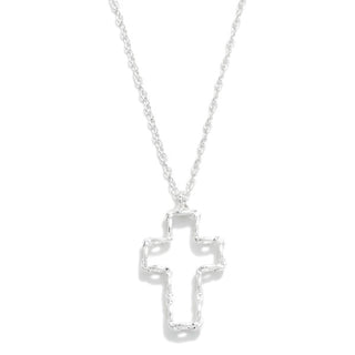 Hammered Cross Necklace