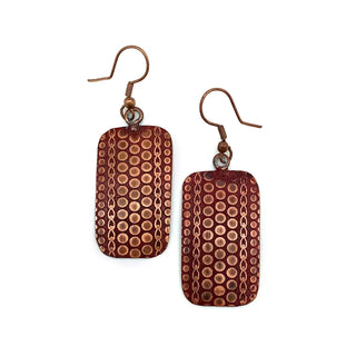 Copper Patina Red Dots Earrings