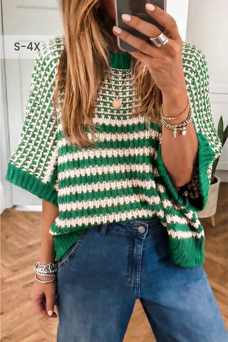Emerald Striped Knit Sweater