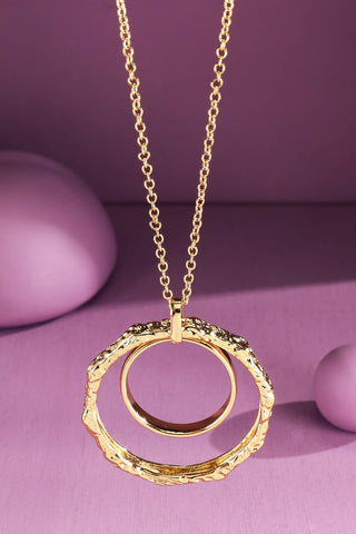 Double Circle Pendant Necklace
