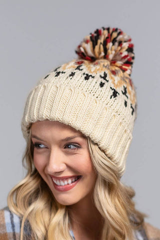 Multicolor Pompom Beanie