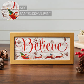 Believe Santa Sleigh Framed Wall Hanging