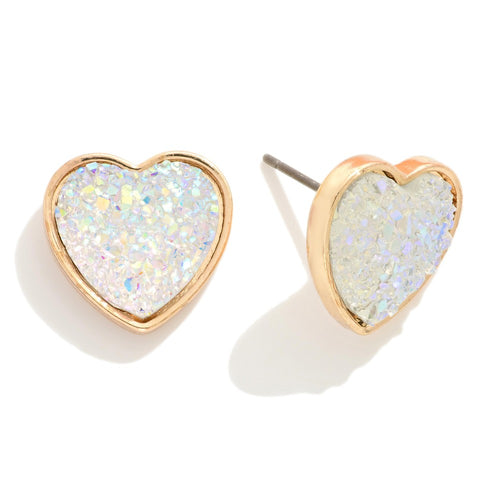 Chunky Glitter Heart Earrings