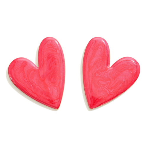 Marbled Heart Earrings