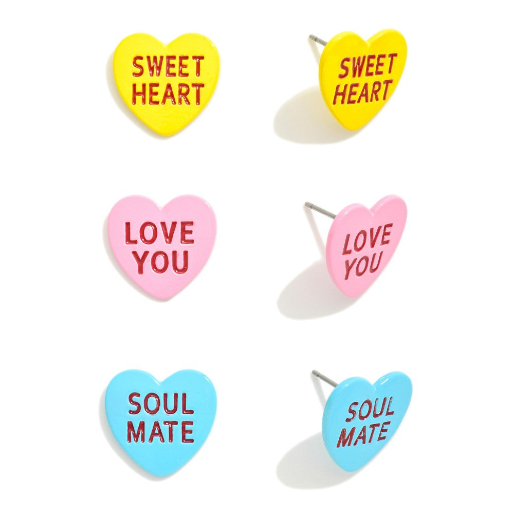 Candy Conversation Heart Earrings