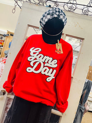 GAME DAY Chenille Patch Sweatshirt