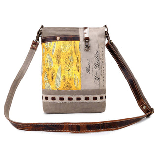 Feather Days Canvas & Leather Shoulder Bag