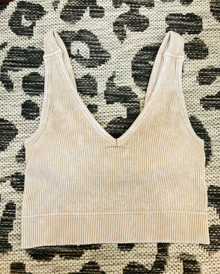 Ribbed Bralette in Ash Mocha