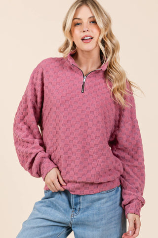 Check It Out Quarter Zip Top in Cream