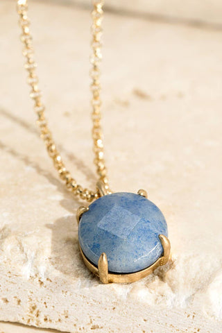 Natural Stone Charm Necklace