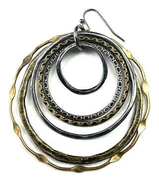 Mixed Metal Stacked Earrings