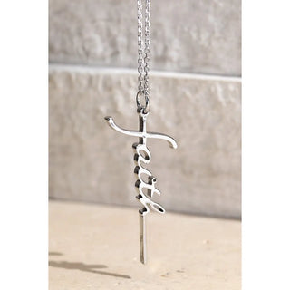 FAITH Script Necklace in Silver