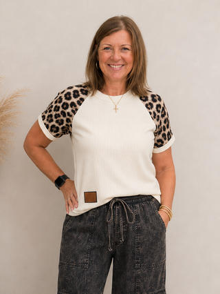 Shawna Leopard Sleeve Top