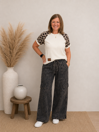 Shawna Leopard Sleeve Top