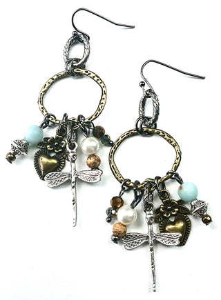 Dragonfly and Charm Earrings