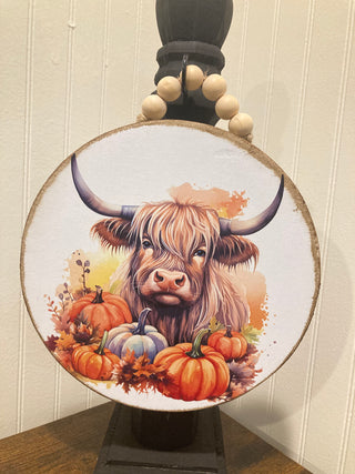 Fall Highland Cow Small Sign