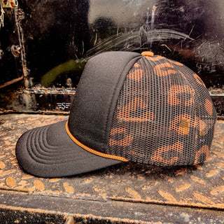 Leopard Mesh Back Foam Trucker Cap