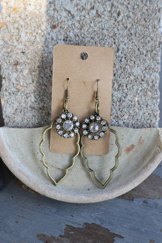 Crystal Flower Filagree Earrings