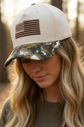 Camo Flag Embroidered Trucker Hat